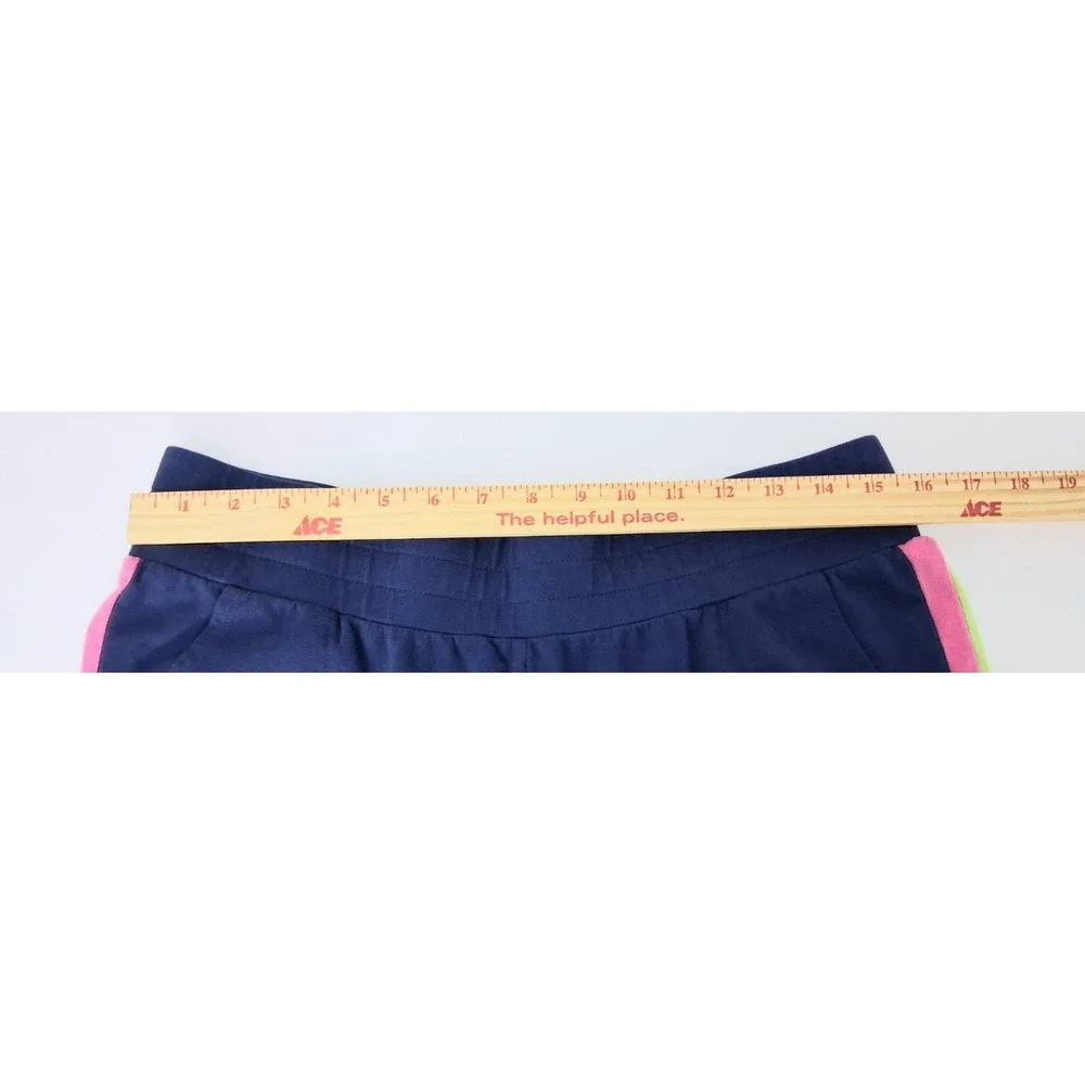 Belle Beach by Kim Gravel‎ Pants* Size M Blue Side Stripes French Terry Crop